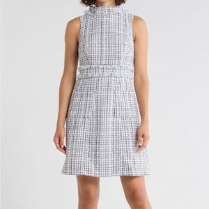Eliza J. 

Roll Neck A-Line
Tweed Dress
Sleeveless Plaid Dress